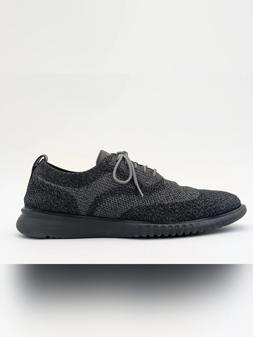 Cole Haan Grand.OS Men Size 11.5M Comfort Oxford Wingtip Dark Grey Knit Lace-Up